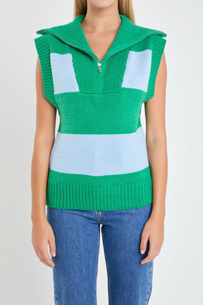 ENGLISH FACTORY - Sweater Polo Vest - SWEATERS & KNITS available at Objectrare