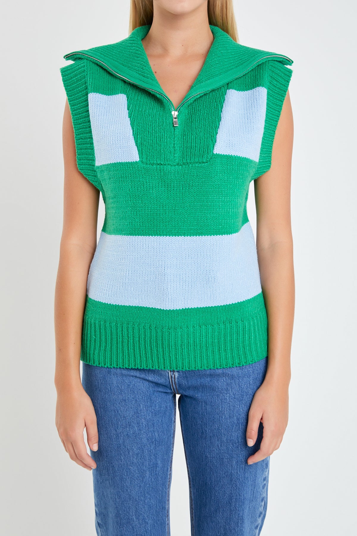 ENGLISH FACTORY - Sweater Polo Vest - SWEATERS & KNITS available at Objectrare