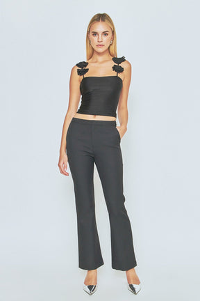 ENDLESS ROSE - Rosette Shoulder Fitted Top - TOPS available at Objectrare