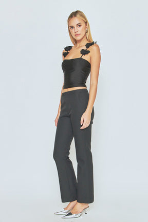 ENDLESS ROSE - Rosette Shoulder Fitted Top - TOPS available at Objectrare