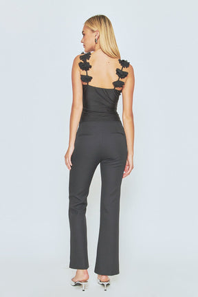 ENDLESS ROSE - Rosette Shoulder Fitted Top - TOPS available at Objectrare