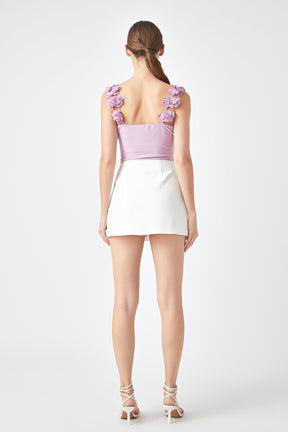 ENDLESS ROSE - Rosette Shoulder Fitted Top - TOPS available at Objectrare
