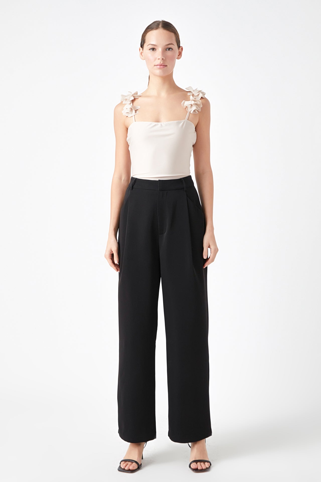 ENDLESS ROSE - Rosette Shoulder Fitted Top - TOPS available at Objectrare
