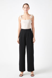 ENDLESS ROSE - Rosette Shoulder Fitted Top - TOPS available at Objectrare