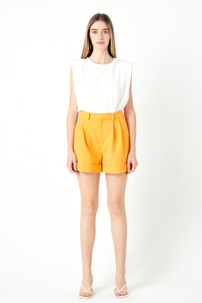 ENDLESS ROSE - Pintucked Shorts - SHORTS available at Objectrare