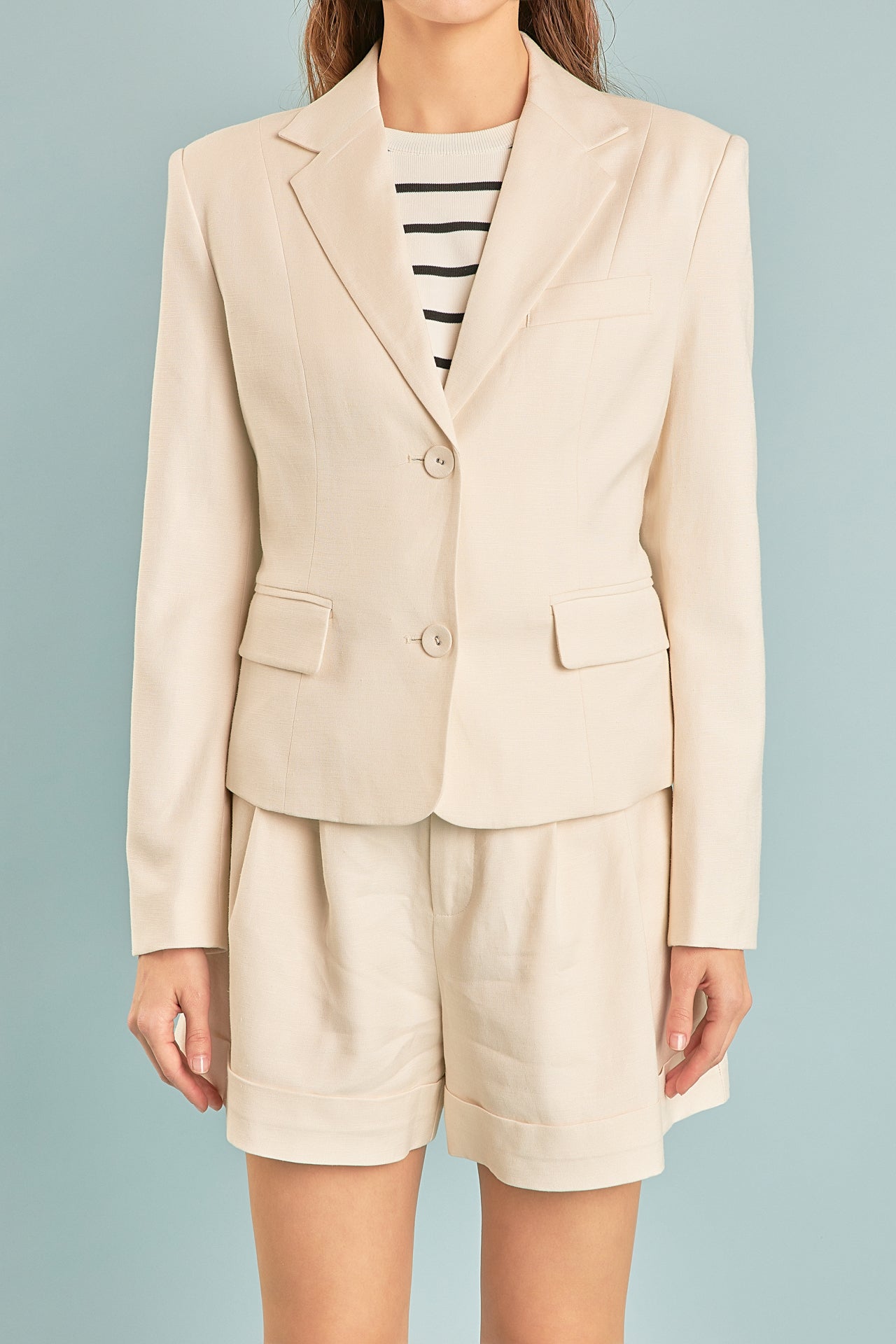 ENDLESS ROSE - Endless Rose - Linen Two Buttoned Blazer - BLAZERS available at Objectrare