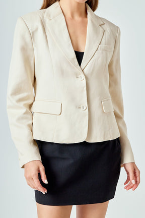 ENDLESS ROSE - Linen Two Buttoned Blazer - BLAZERS available at Objectrare