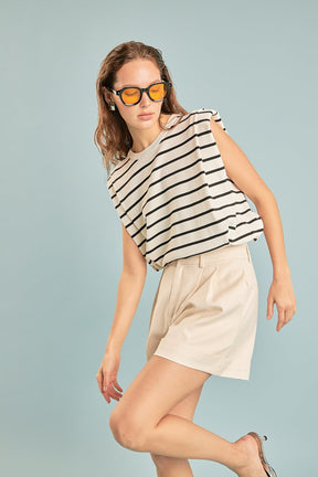 ENDLESS ROSE - Endless Rose - Linen Pintucked Shorts - SHORTS available at Objectrare