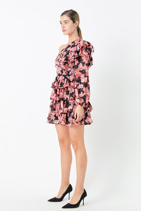 ENDLESS ROSE - One Shoulder Tiered Floral Dress - DRESSES available at Objectrare