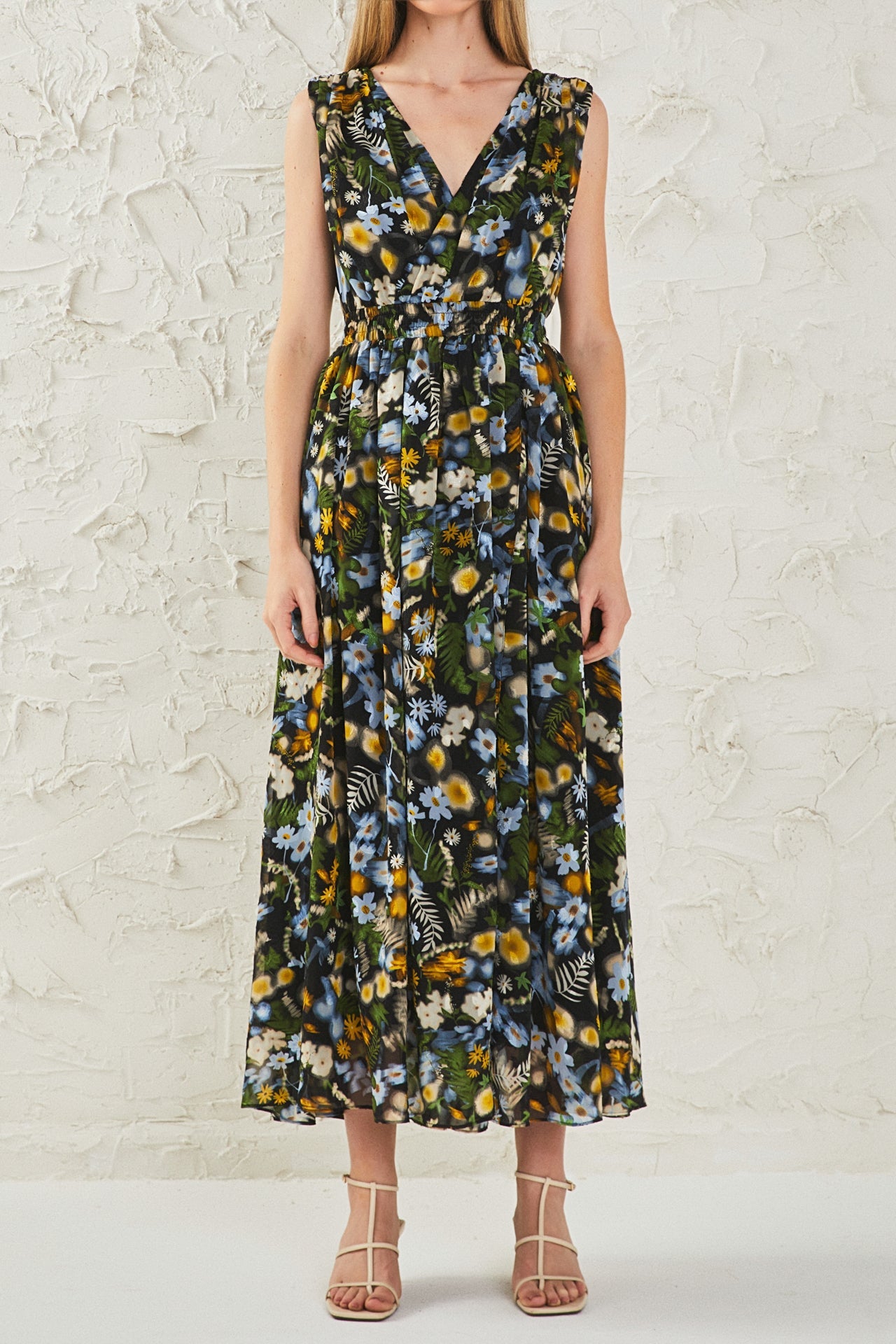 ENDLESS ROSE - Low Neck Floral Maxi Dress - Apparel & Accessories > Clothing > Dresses available at Objectrare