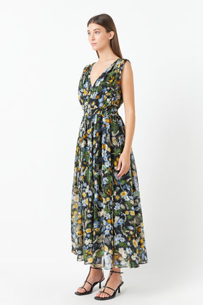 ENDLESS ROSE - Endless Rose - Low Neck Floral Maxi Dress - DRESSES available at Objectrare