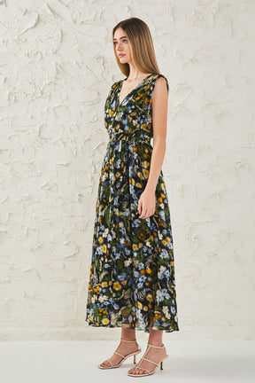 ENDLESS ROSE - Low Neck Floral Maxi Dress - Apparel & Accessories > Clothing > Dresses available at Objectrare