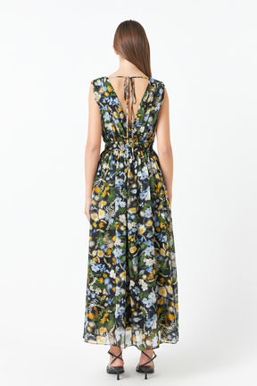 ENDLESS ROSE - Endless Rose - Low Neck Floral Maxi Dress - DRESSES available at Objectrare