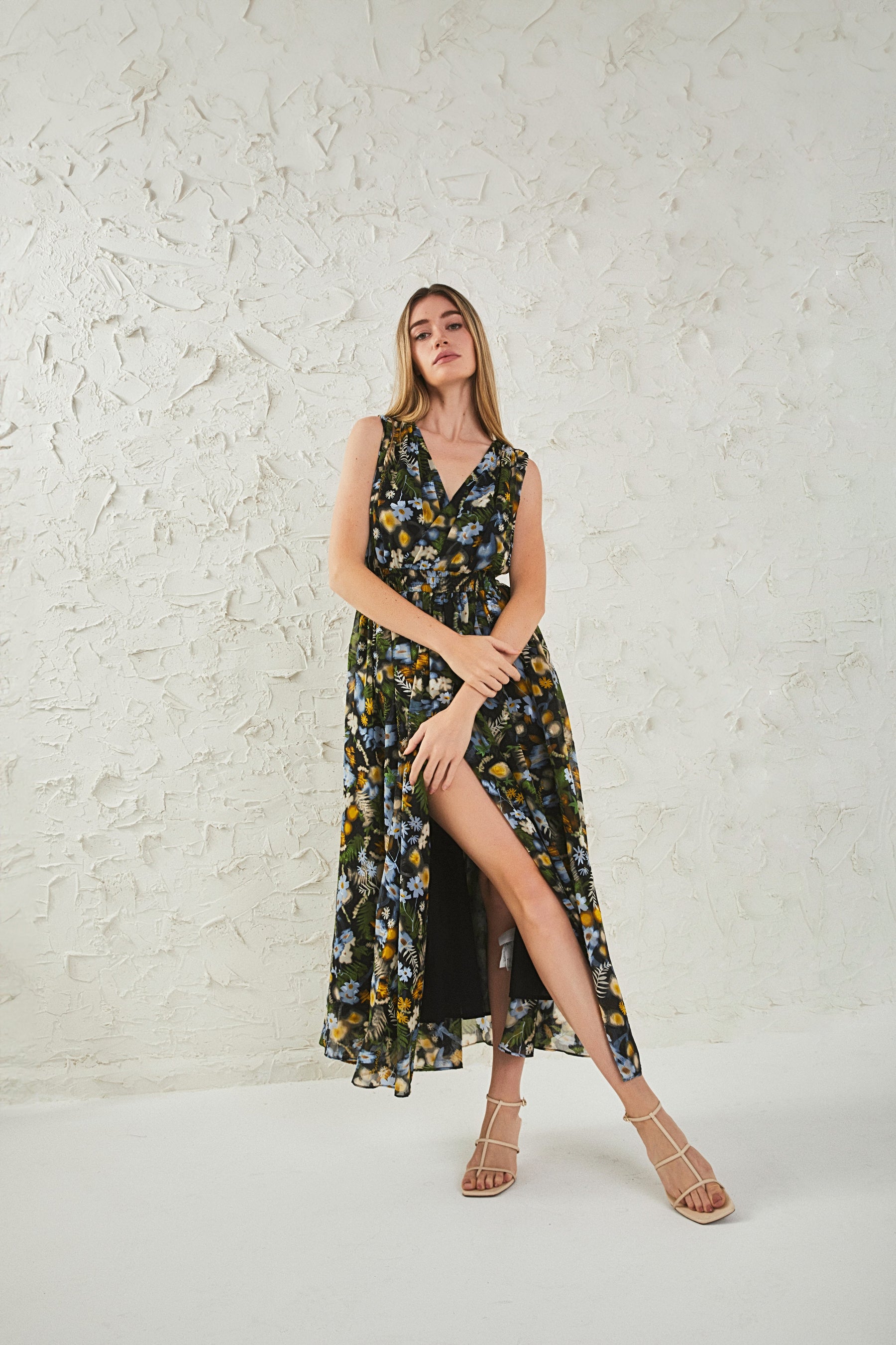 ENDLESS ROSE - Low Neck Floral Maxi Dress - Apparel & Accessories > Clothing > Dresses available at Objectrare