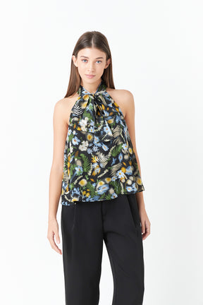 ENDLESS ROSE - Floral Halter Top - TOPS available at Objectrare