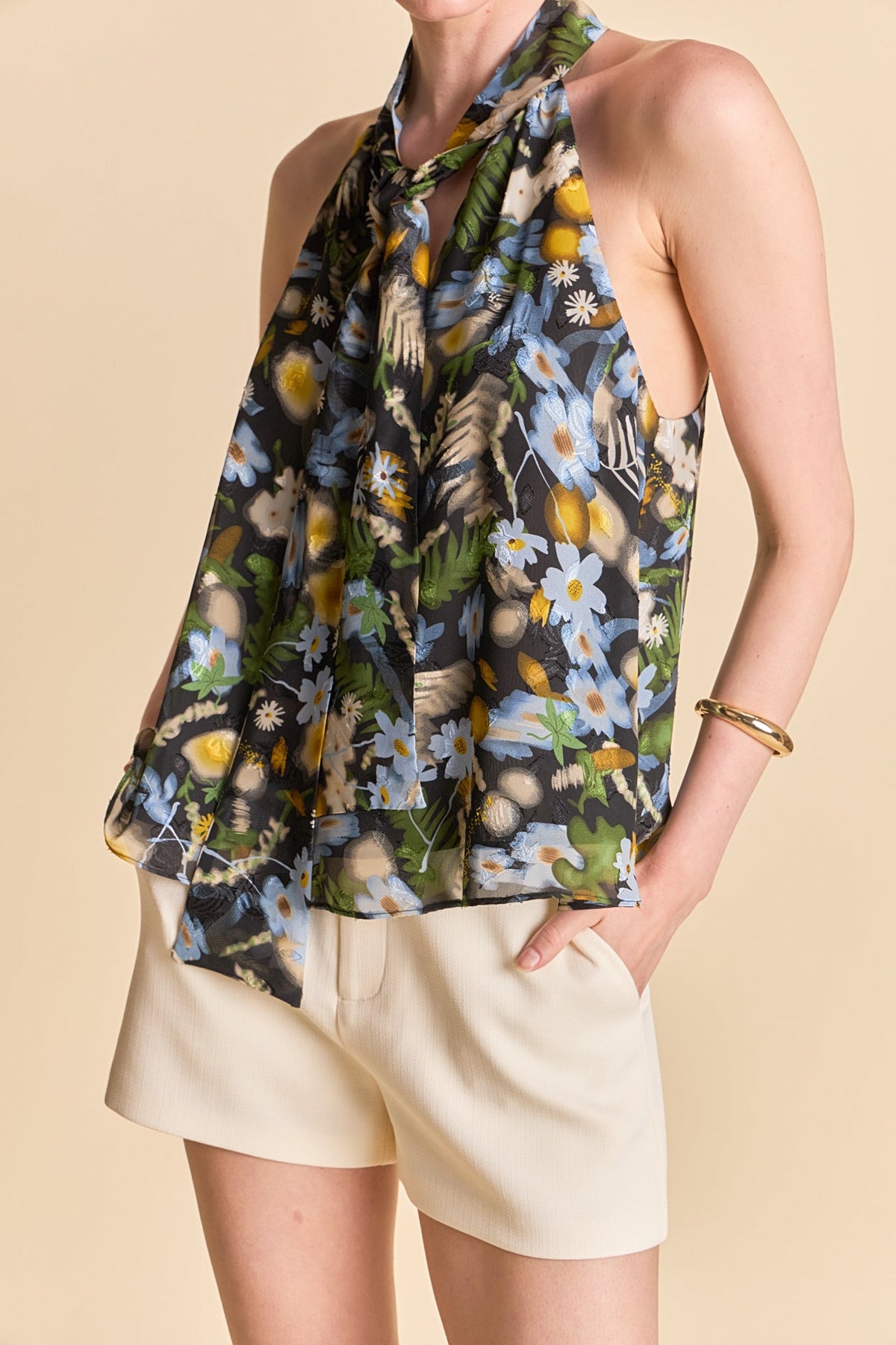 ENDLESS ROSE - Floral Halter Top - TOPS available at Objectrare