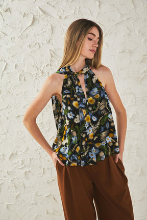 ENDLESS ROSE - Floral Halter Top - TOPS available at Objectrare