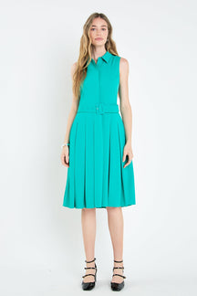 ENGLISH FACTORY - English Factory - Sleeveless Pleated Midi Dress - DRESSES available at Objectrare