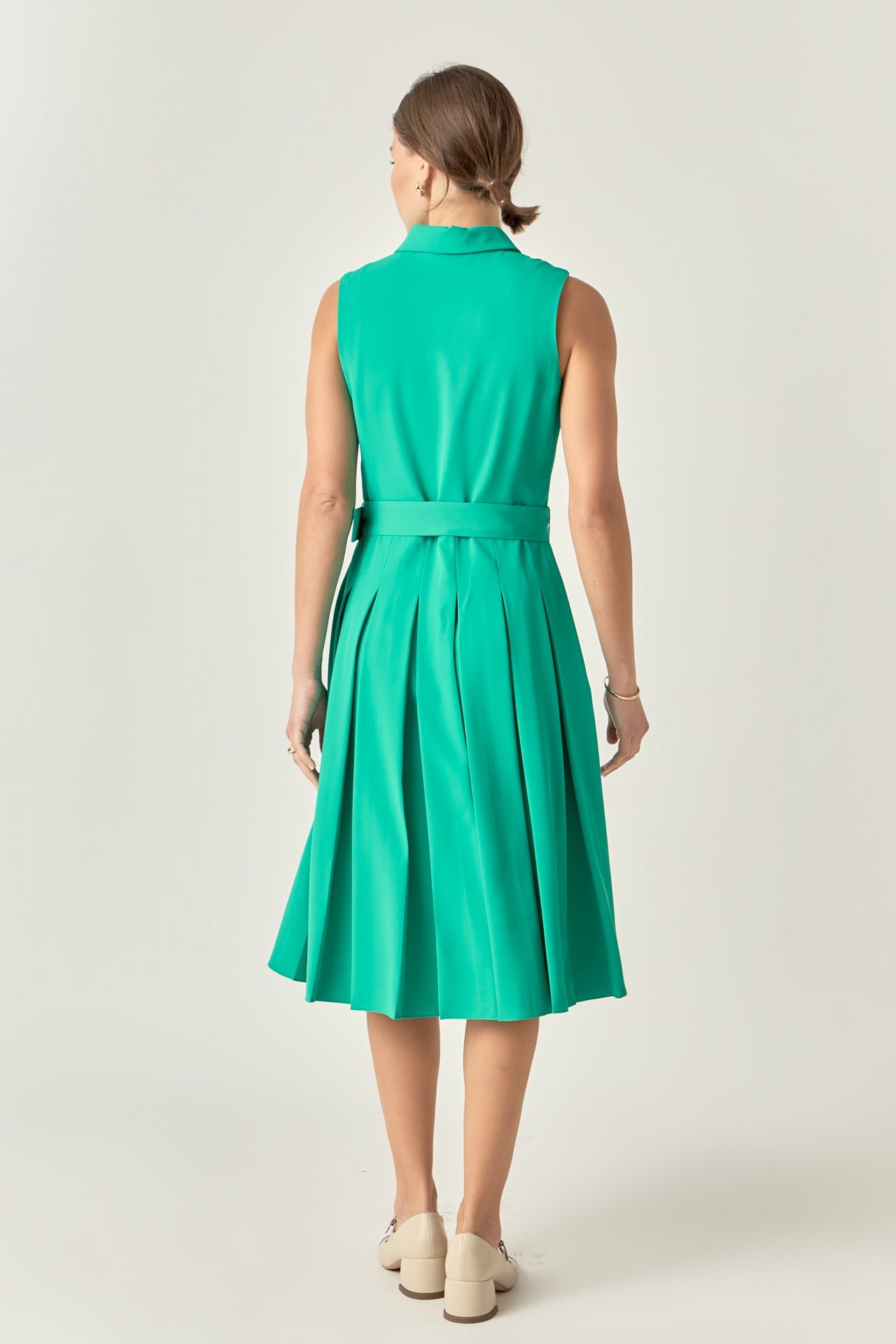 ENGLISH FACTORY - Sleeveless Pleated Midi Dress - DRESSES available at Objectrare