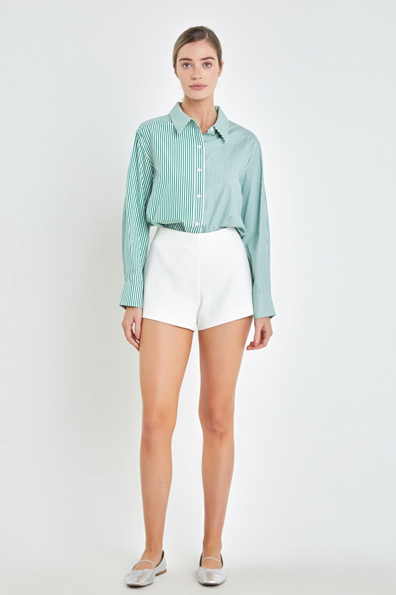 Colorblock Stripe Cotton Shirt