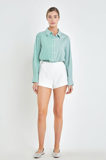 ENGLISH FACTORY - Colorblock Stripe Cotton Shirt - SHIRTS & BLOUSES available at Objectrare