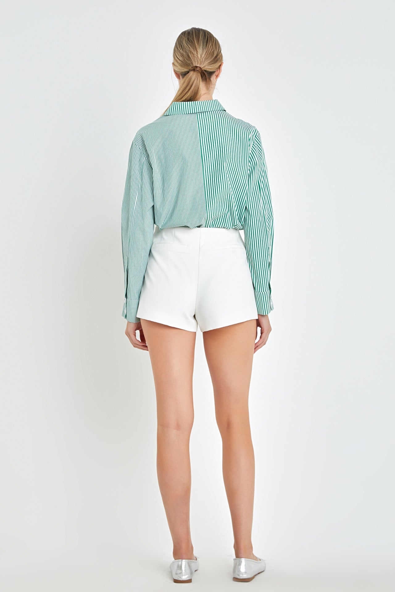 Colorblock Stripe Cotton Shirt