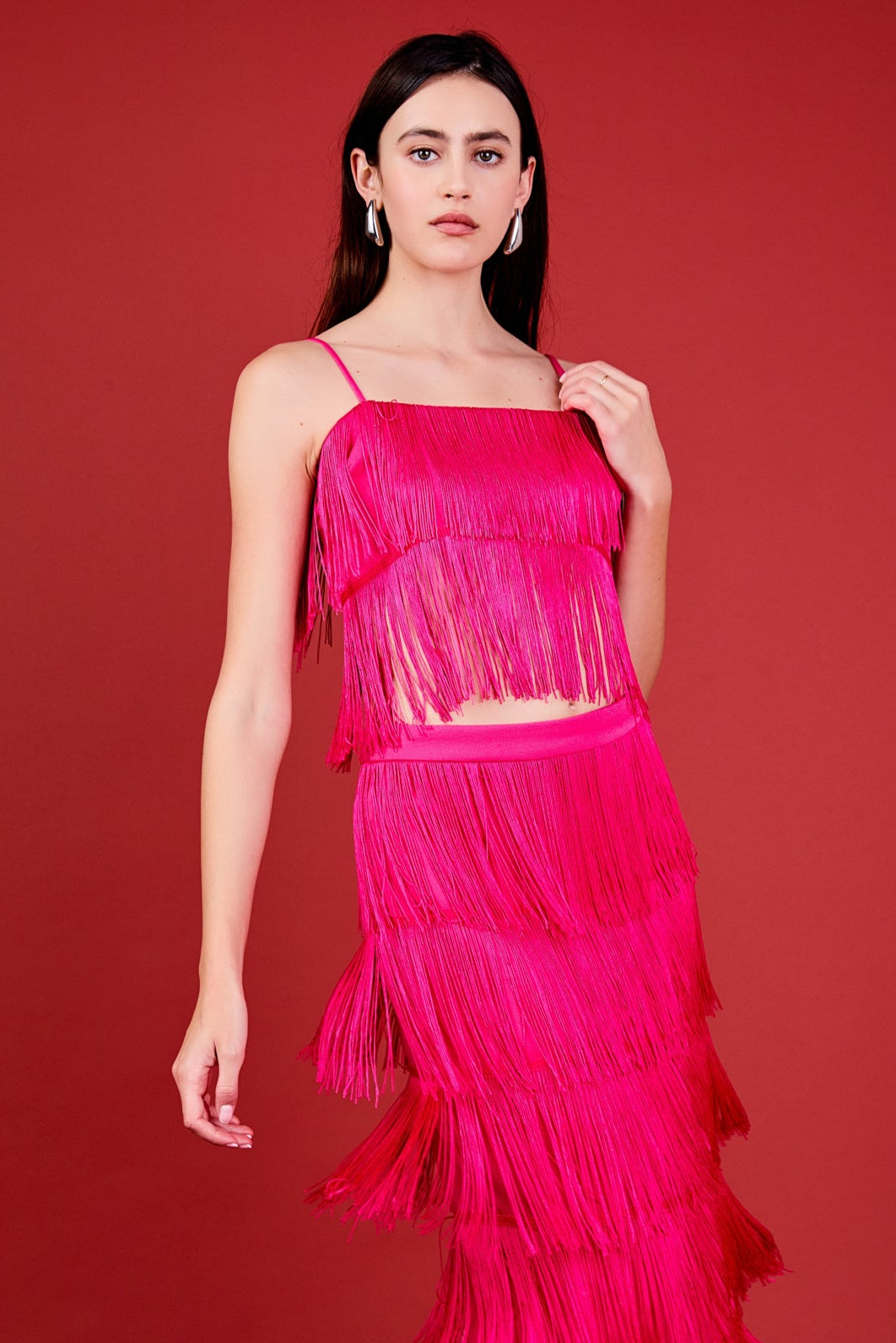 ENDLESS ROSE - Fringed Bandeu Top - TOPS available at Objectrare