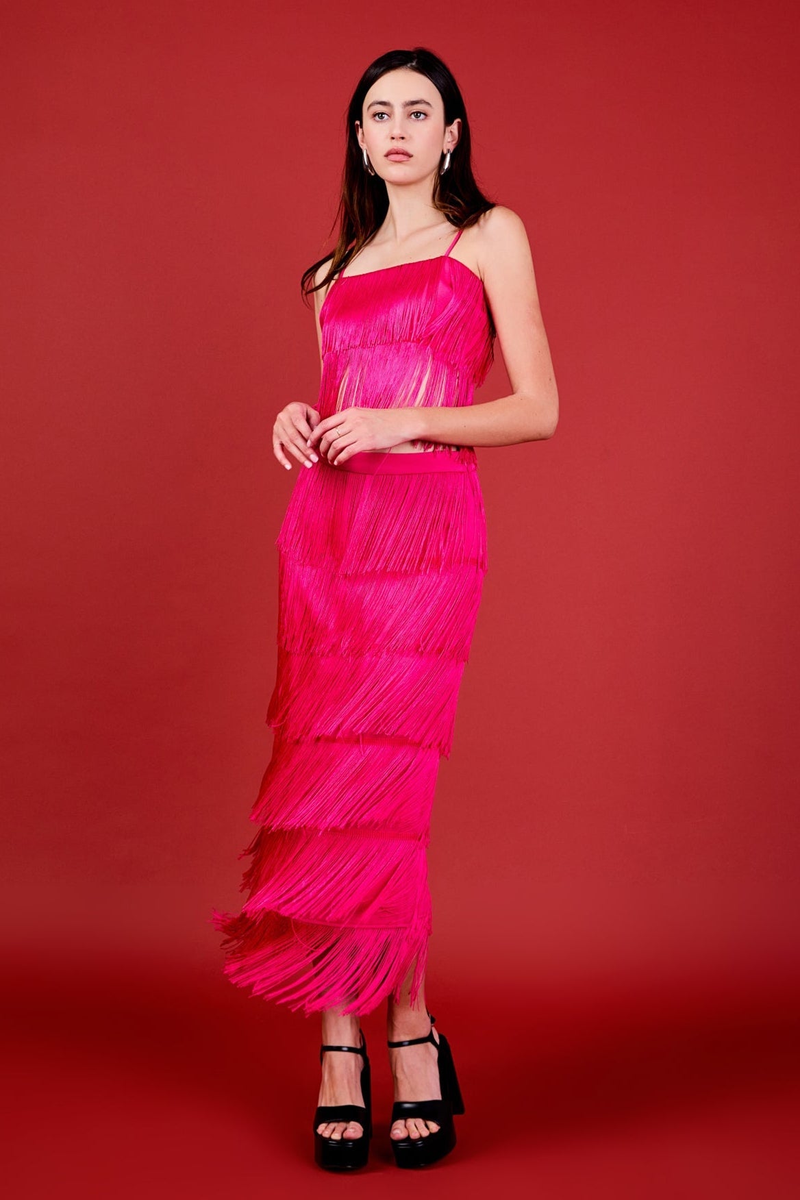 ENDLESS ROSE - Fringed Bandeu Top - TOPS available at Objectrare