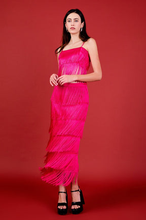 ENDLESS ROSE - Fringed Bandeu Top - TOPS available at Objectrare
