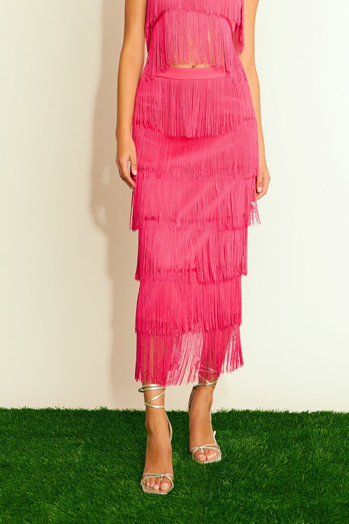 ENDLESS ROSE - Endless Rose - Fringe Tiered Maxi Skirt - SKIRTS available at Objectrare