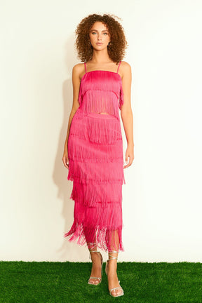 ENDLESS ROSE - Endless Rose - Fringe Tiered Maxi Skirt - SKIRTS available at Objectrare