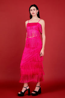 ENDLESS ROSE - Fringe Tiered Maxi Skirt - SKIRTS available at Objectrare