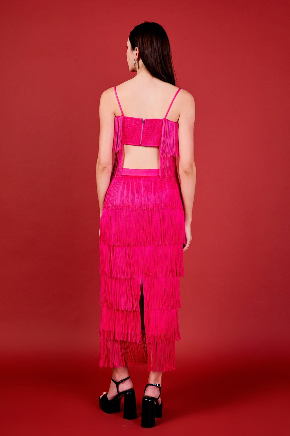 Fringe Tiered Maxi Skirt main image 1