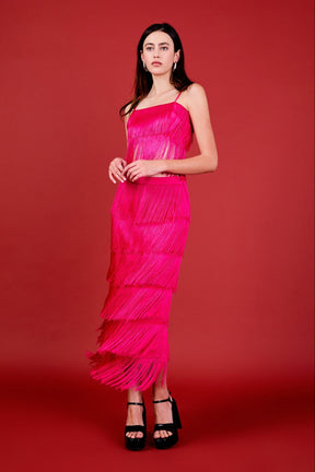 ENDLESS ROSE - Fringe Tiered Maxi Skirt - SKIRTS available at Objectrare