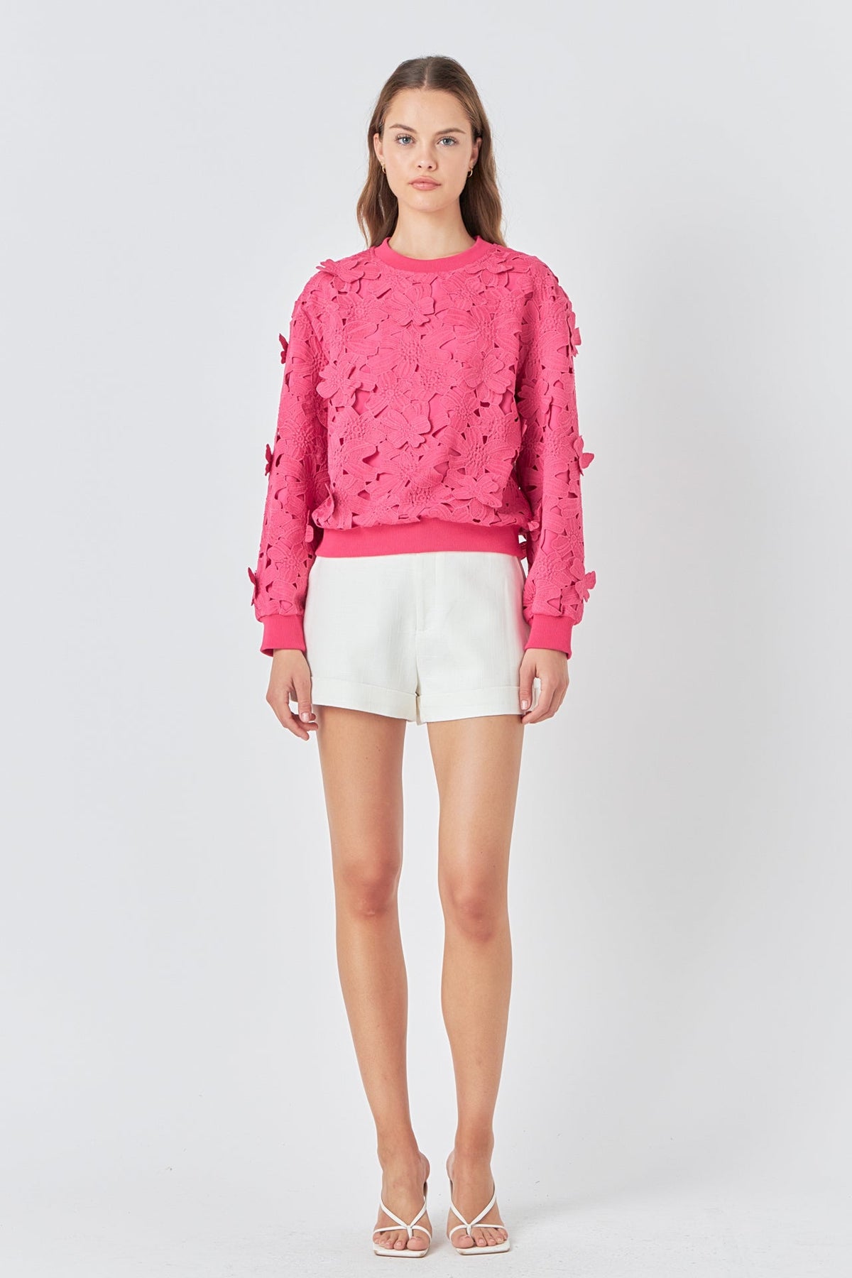 ENDLESS ROSE - Endless Rose - Floral Lace Sweater - SWEATERS & KNITS available at Objectrare