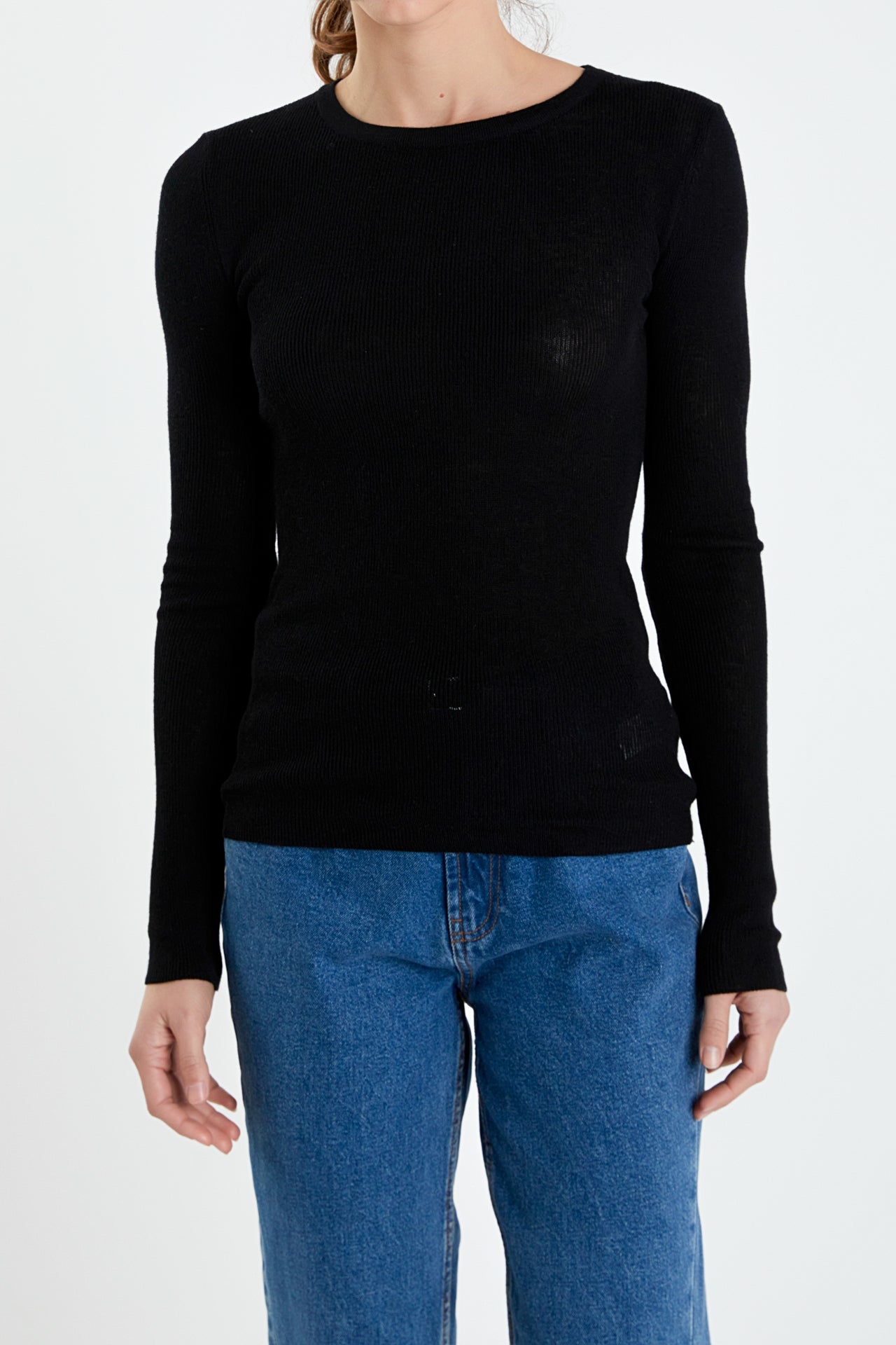 ENGLISH FACTORY - Loose Knit Long Sleeve Top - TOPS available at Objectrare