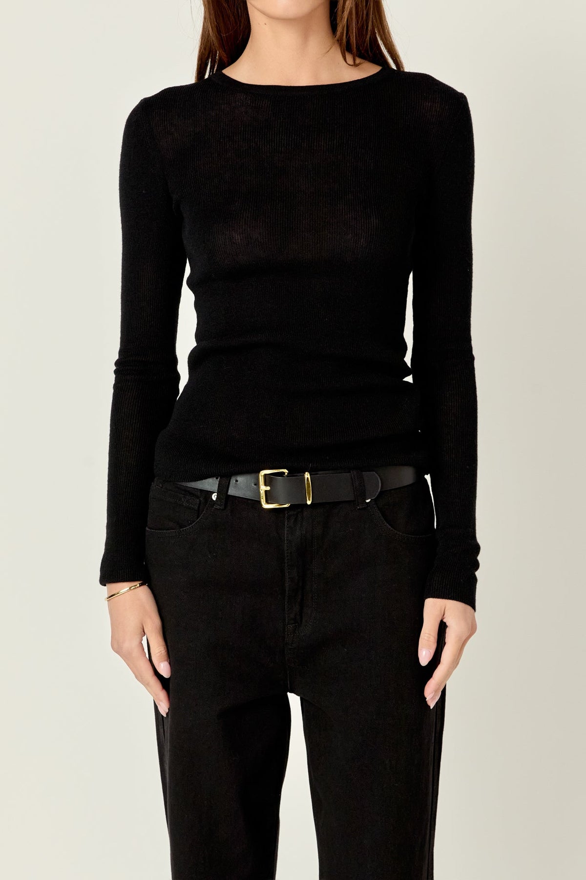 ENGLISH FACTORY - Loose Knit Long Sleeve Top - TOPS available at Objectrare