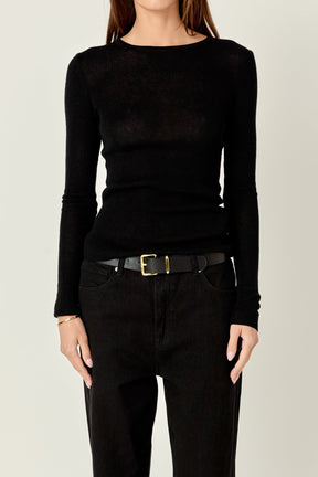 ENGLISH FACTORY - Loose Knit Long Sleeve Top - TOPS available at Objectrare