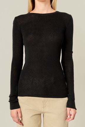 ENGLISH FACTORY - Loose Knit Long Sleeve Top - TOPS available at Objectrare