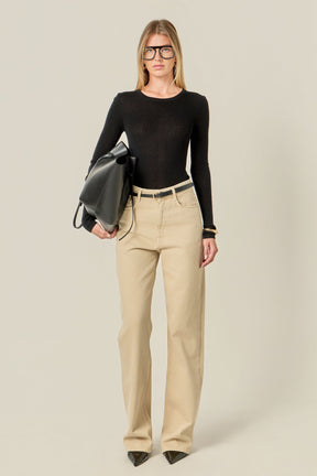 ENGLISH FACTORY - Loose Knit Long Sleeve Top - TOPS available at Objectrare