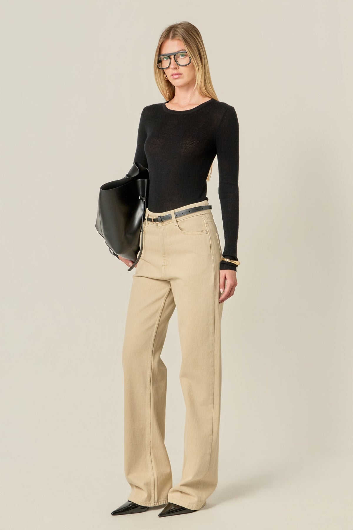 ENGLISH FACTORY - Loose Knit Long Sleeve Top - TOPS available at Objectrare