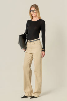 ENGLISH FACTORY - Loose Knit Long Sleeve Top - TOPS available at Objectrare