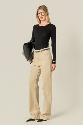 ENGLISH FACTORY - Loose Knit Long Sleeve Top - TOPS available at Objectrare