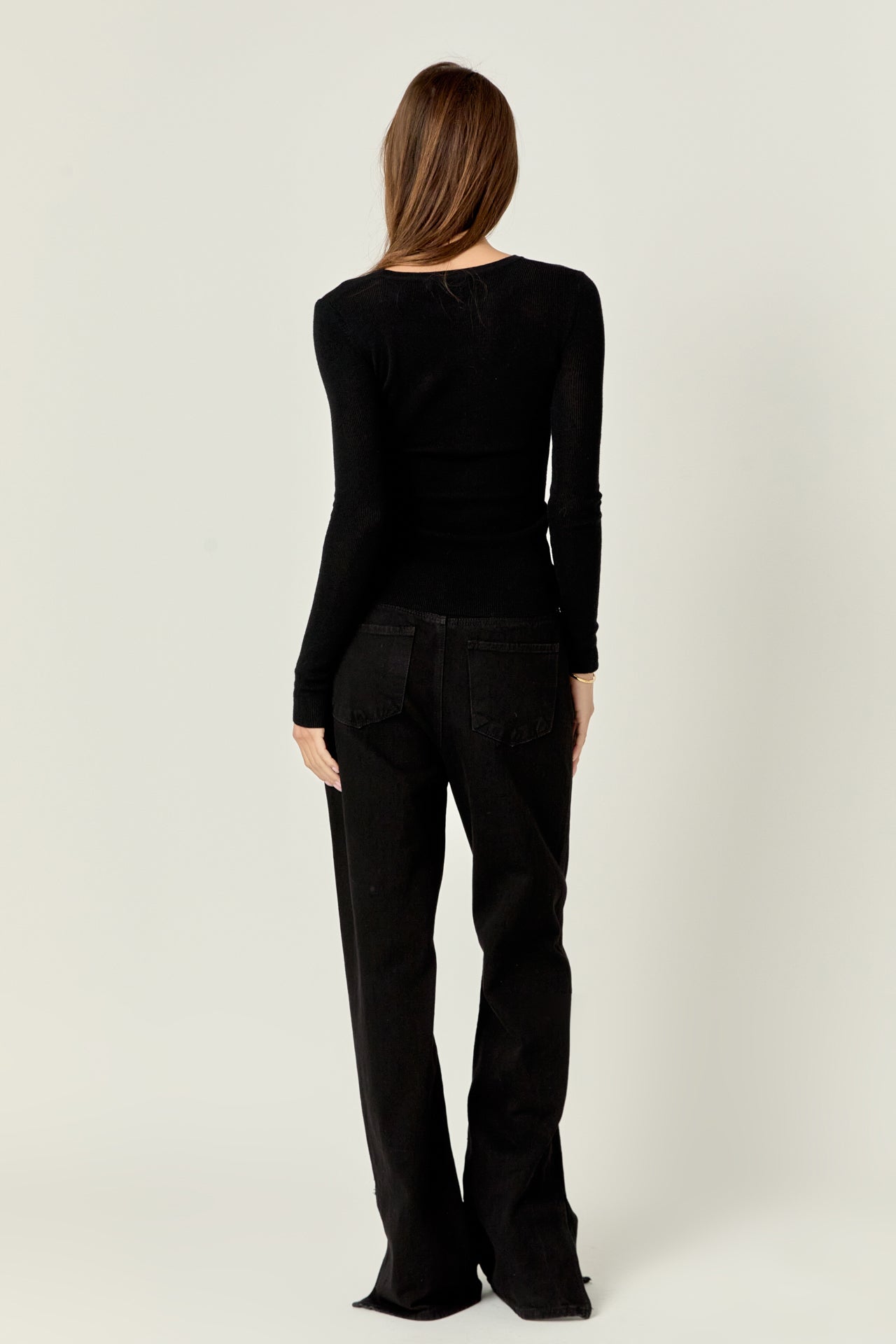 ENGLISH FACTORY - Loose Knit Long Sleeve Top - TOPS available at Objectrare