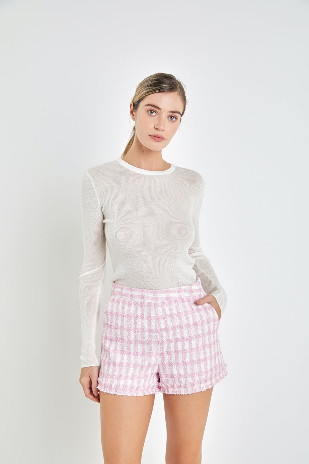 ENGLISH FACTORY - Loose Knit Long Sleeve Top - TOPS available at Objectrare