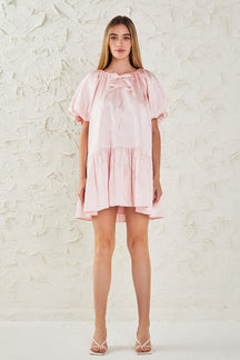 ENDLESS ROSE - Sheen Bow Detail Mini Dress - DRESSES available at Objectrare