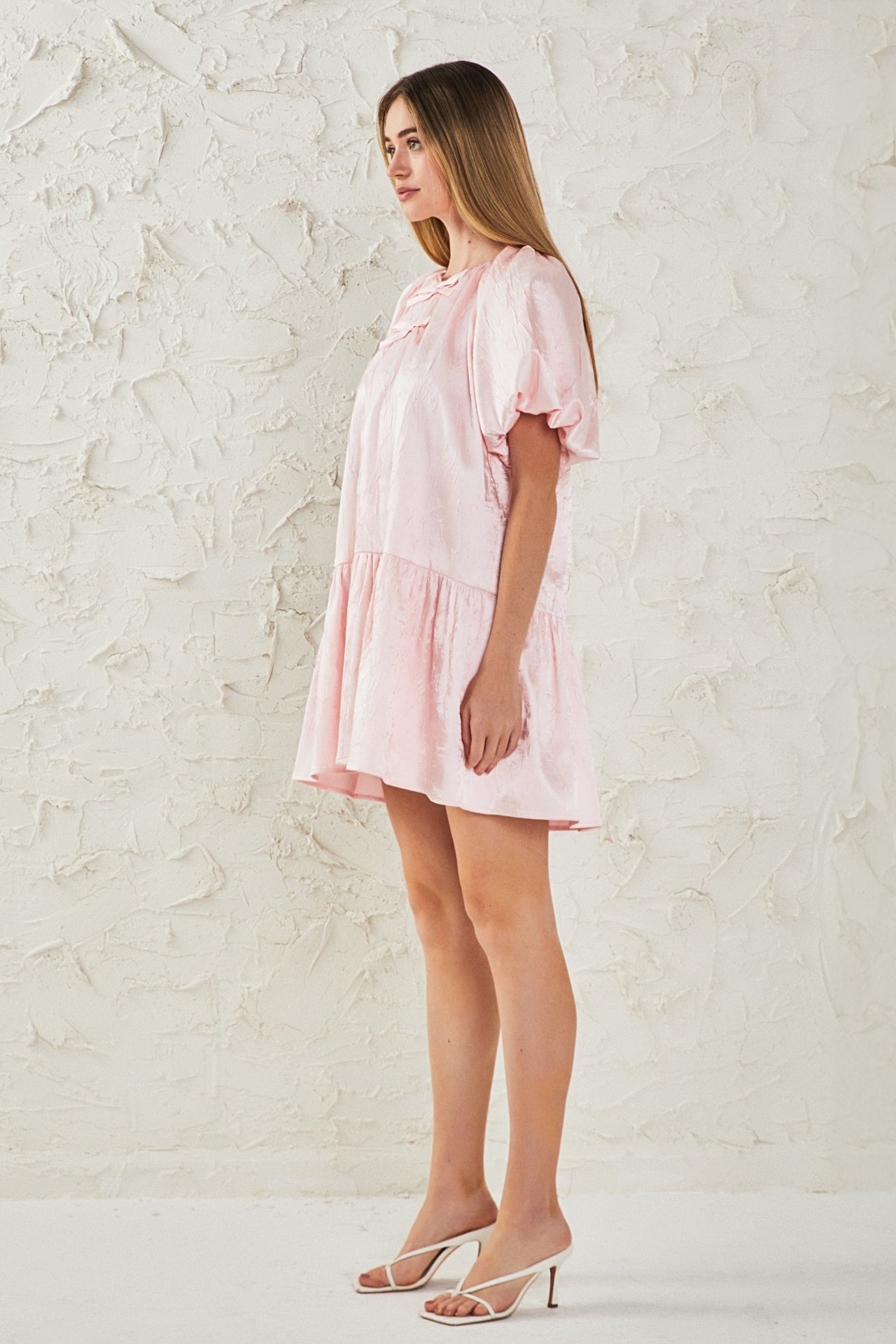 ENDLESS ROSE - Sheen Bow Detail Mini Dress - DRESSES available at Objectrare