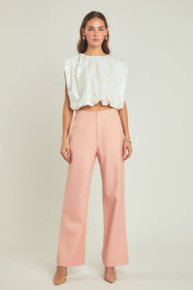 ENDLESS ROSE - Printed Foil Sleeveless Top - TOPS available at Objectrare