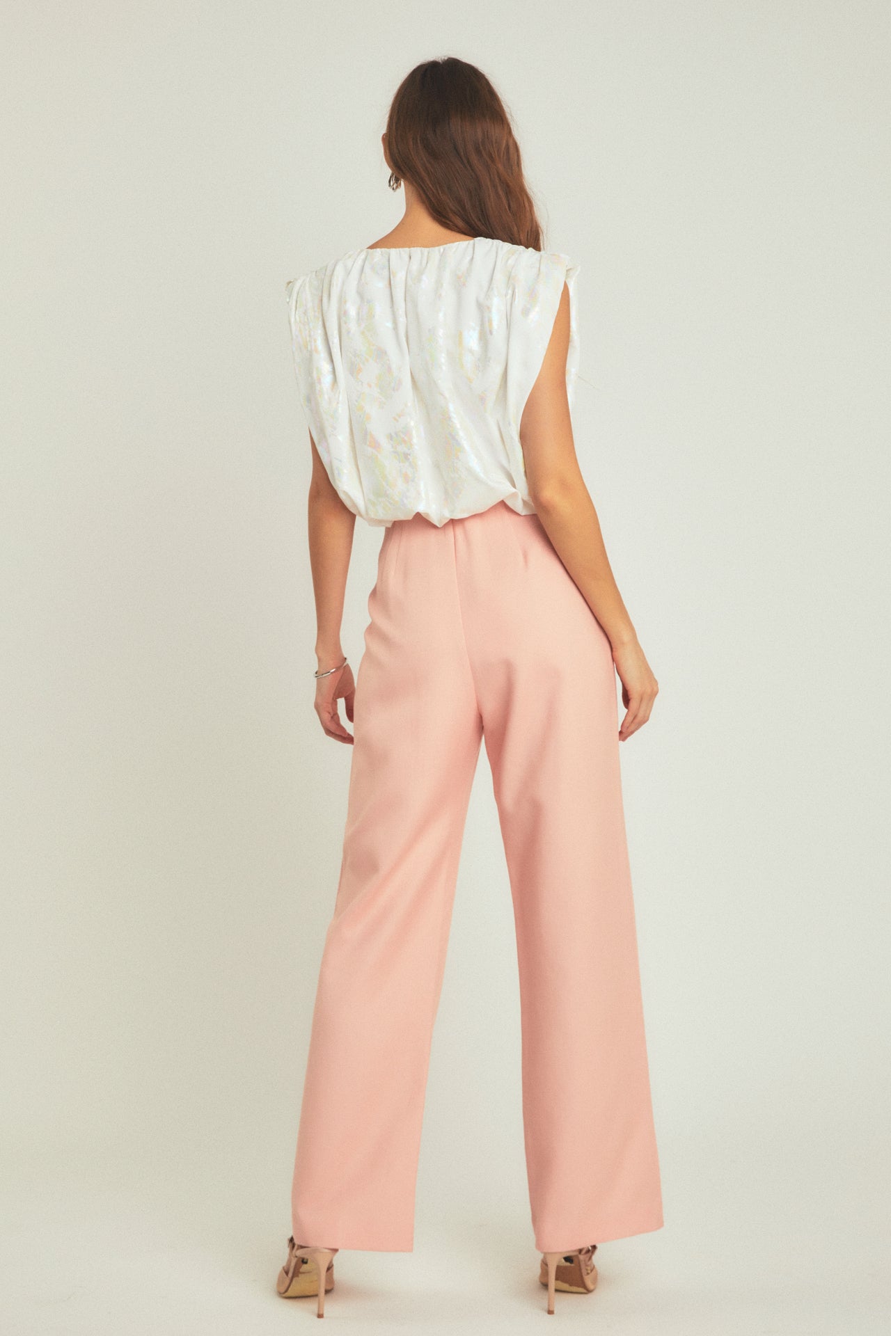 ENDLESS ROSE - Printed Foil Sleeveless Top - TOPS available at Objectrare
