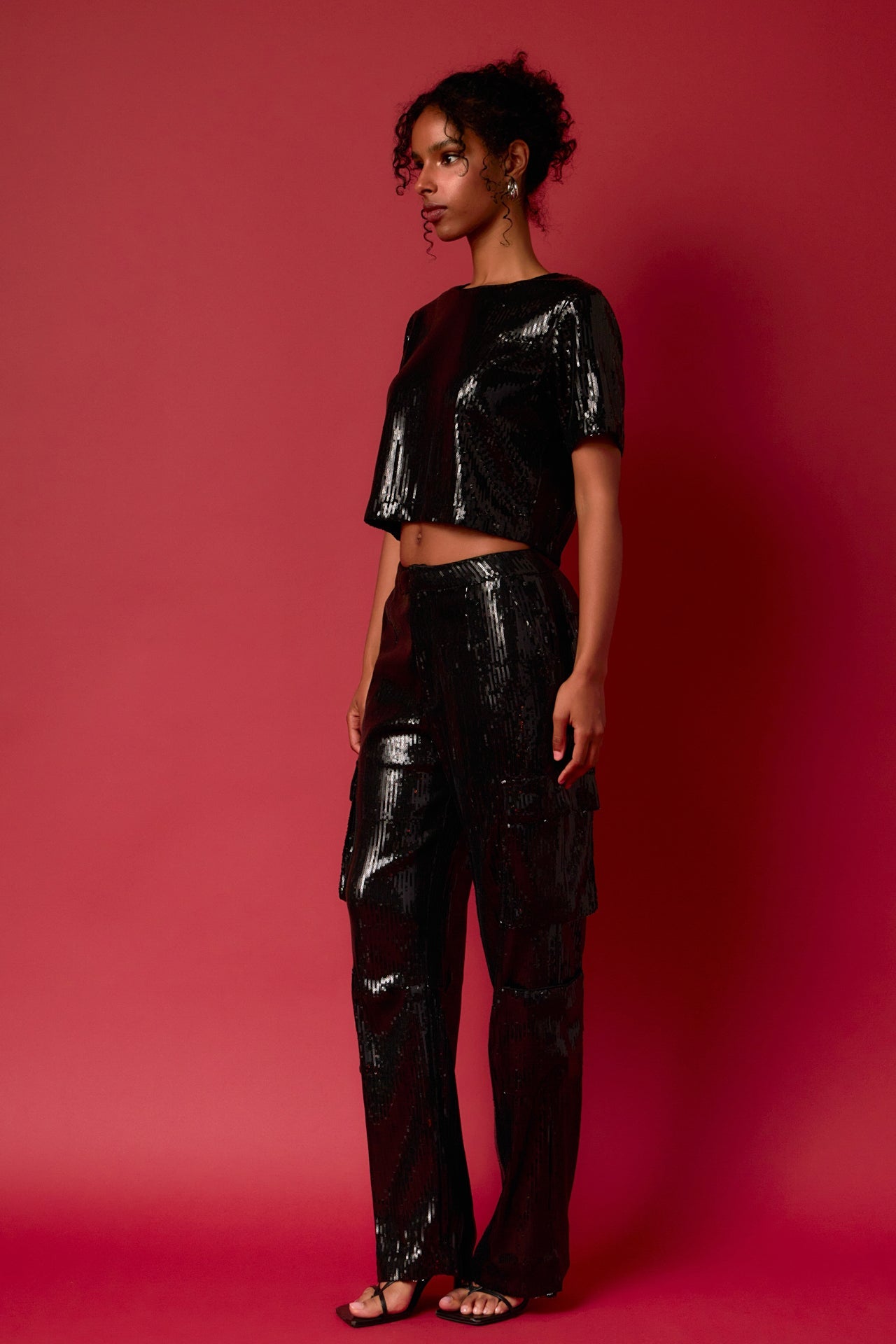 ENDLESS ROSE - Endless Rose - Sequins Cropped Top - TOPS available at Objectrare